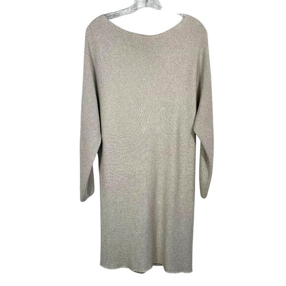 Marks and Spencer Silver Shimmer Knit Shift Cocktail Dress  Size UK 16 / US 12 - Picture 1 of 12